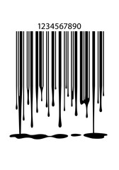 Vector Poster with Dripping Down Product Bar Code. Abstract Creative Sale Concept. Melting Prices Illustration