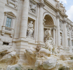Trevi Fountain in Rome, Italy, popular tourist destination in the Vatican and eternal City