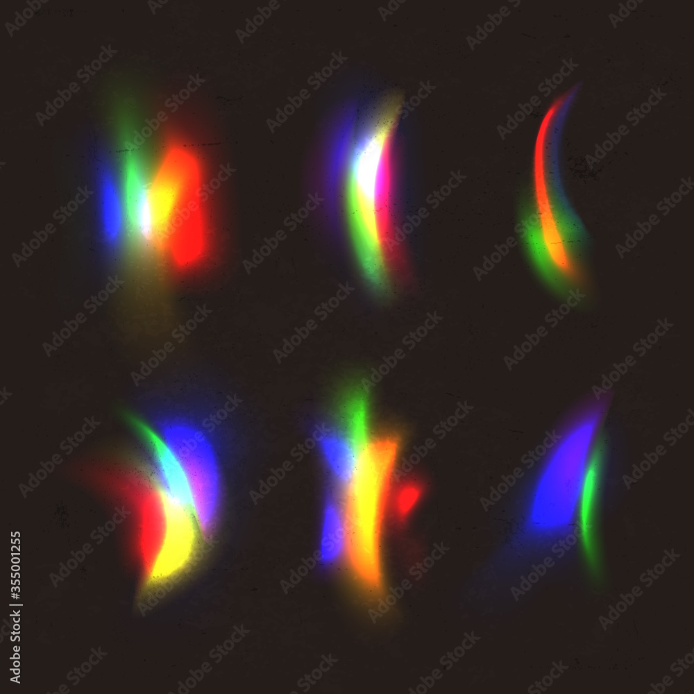 Aufkleber Vector Transparent Colorful Bokeh Effect. Abstract Blurred Rainbow Design Elements