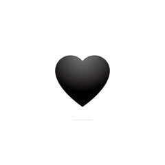 Simple black heart emoticon design. Vector illustration. Love icon design.