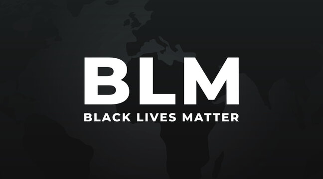 BLM Black lives matter modern minimalist banner, design concept, sign, cover with white text on a dark background. 