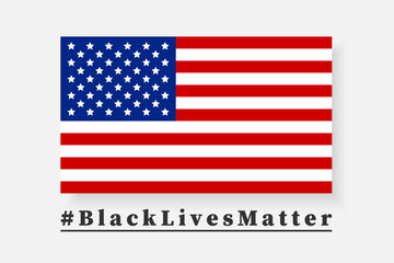 Black lives matter. I can't breathe. Protest banner about human right of black people in USA. Vector illustration