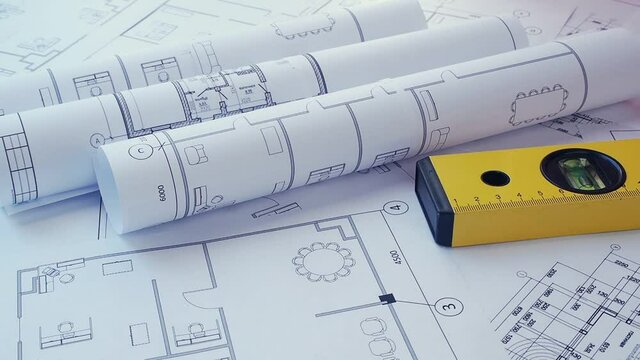 Architectural plan. Engineering house drawings and blueprints and building level 