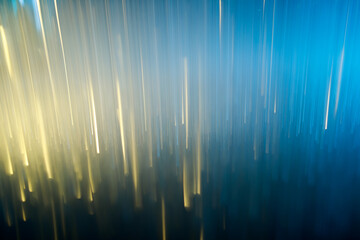 Abstract sun burst, digital flare, iridescent glare. Defocused bokeh. Photo of light rays, stripes...