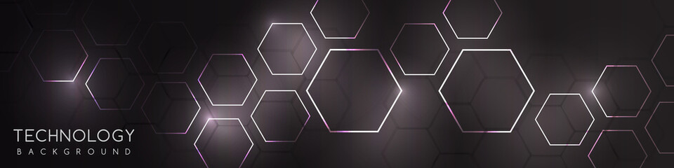 Hi-tech background template. The concept of chemical engineering, genetic research, innovative technology. Hexagonal background.