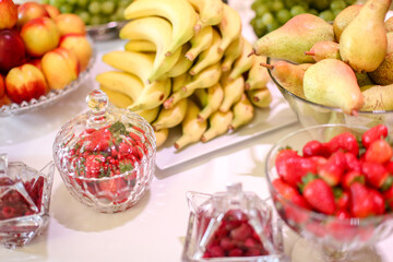 delicious fresh fruits  on table