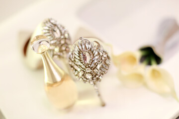 beautiful luxury bridal shoes with crystals