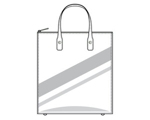 Vector illustration of women's glossy leather bag.