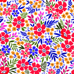 Elegant floral pattern in small colorful flower. Liberty style. Floral seamless background for fashion prints. Ditsy print. Seamless vector texture. Spring bouquet.