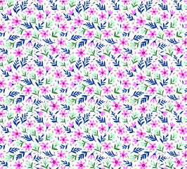 Vector seamless pattern. Pretty pattern in small flower. Small colorful flowers. White background. Ditsy floral background. The elegant the template for fashion prints.