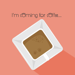 Coffee cup with fresh espresso stock vector illustration