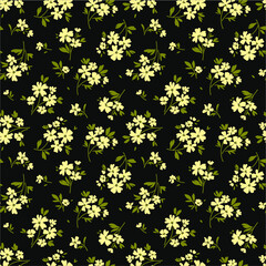 Elegant floral pattern in small white flower. Liberty style. Floral seamless background for fashion prints.