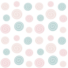 Cute trendy pastel abstract hand drawn seamless vector pattern background illustration with circles modern design for paper, cover, fabric and interior decor 