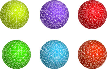 vector set of colorful spheres globes 