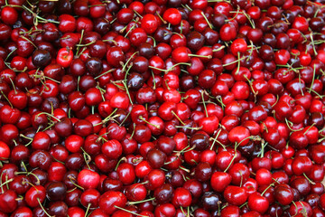 fresh red cherries