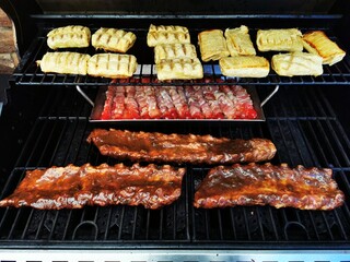 Gas Grill with Food
