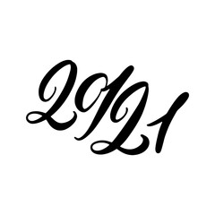 Hand drawn lettering figures 2021 for your design