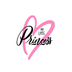 Trendy lettering little Princess for print. Modern hand lettering little princess with hears and crown