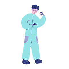 Pharmacist, Vector illustration flat design. Chemical development.
