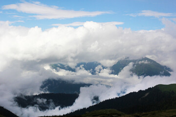 Fototapeta premium Mountain cloudscape and landscape in Georgia