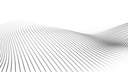 Vector wave of dark particles on white background. Technology backdrop. Pattern for presentations. Vector illustration