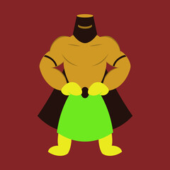Man superhero . Superhero Standing . Icon in Flat style