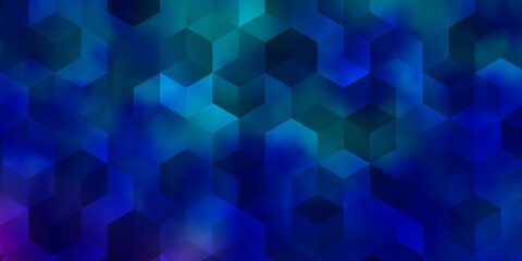 Obraz premium Light Pink, Blue vector backdrop with hexagons.