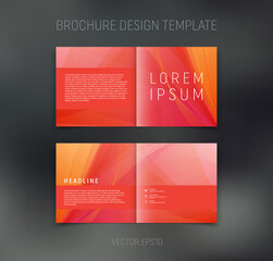 Vector brochure, booklet, presentation design template with red abstract background