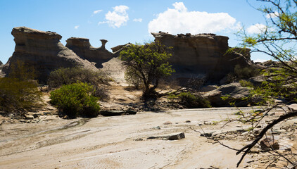 Formations of stones in Ischigualasto Park