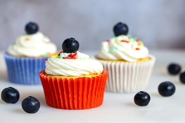 American Flag Cupcakes for July 4th Decoration