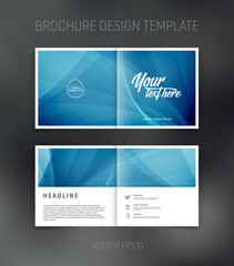 Vector brochure, booklet, presentation design template with green geometric low poly abstract background