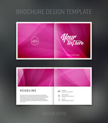 Fototapeta premium Vector brochure, booklet, presentation design template with pink abstract background