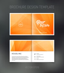 Fototapeta premium Vector brochure, booklet, presentation design template with orange abstract background