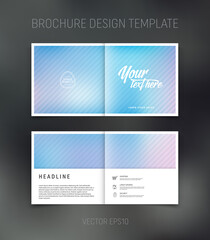 Vector brochure, booklet, presentation design template with light blue abstract background