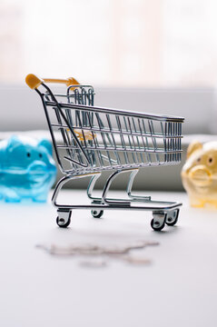 shopping basket, supermarket trolley
