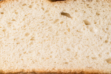 Closeup slice of white bread