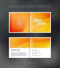 Vector brochure, booklet, presentation design template with orange soft abstract background