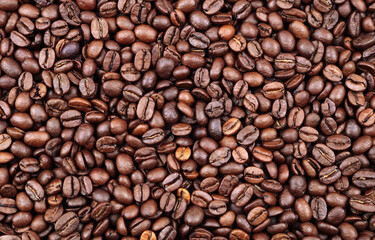 Fototapeta premium Roasted coffee beans background