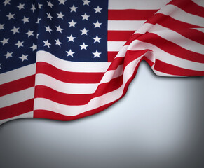 Fototapeta premium USA flag on grey