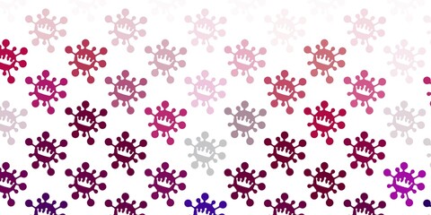 Light pink vector texture with disease symbols.