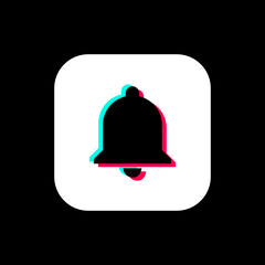 TikTok Bell Icon. Subscribe Button. Social Media Vector Illustration On Black Background 