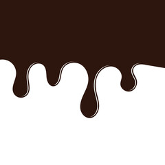 Melted chocolates isolate white white background. Vector illustration.