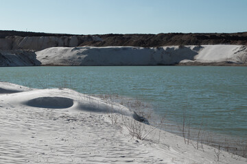 Pond in the sand quarry. Pond on a sand quarry.