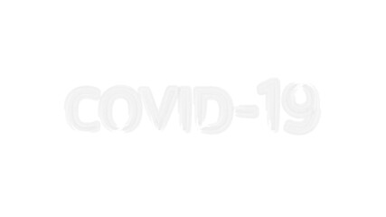 covid19 opacity letter effect on white background
