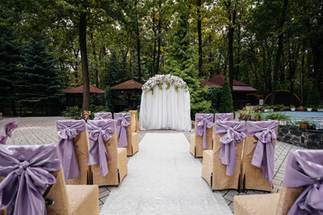 Modern decorated wedding arch, for wedding ceremony. Decor, wedding