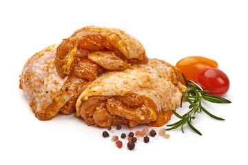 Chicken fillet for grill, BBQ dishes, isolated on white background