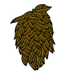 Isolated autumn things: brown hop cone