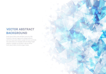 Vector abstract background with a texture of triangles. Geometric dance of figures in the air.