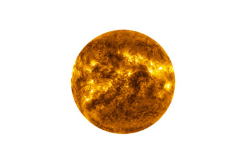 Sun Star in the Starry Sky of Solar System in Space. This image elements furnished by NASA.