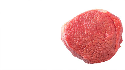 Raw meat steak isolated on white with copy space